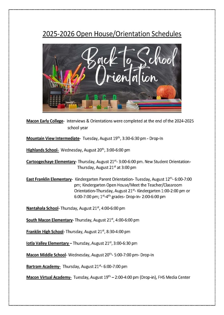 2025-2026 Open House Orientations 