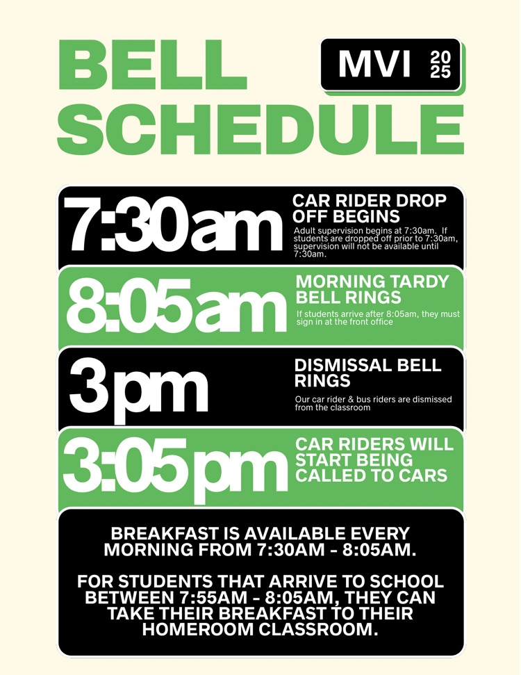 MVI Bell Schedule