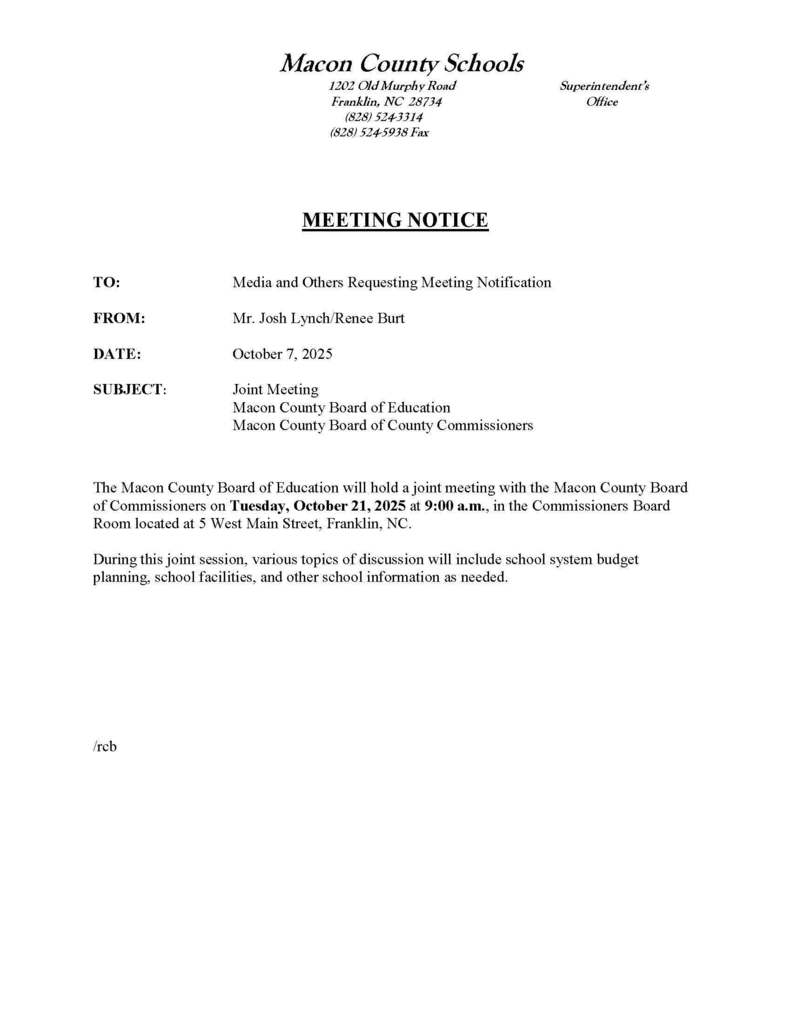Joint Meeting Notification