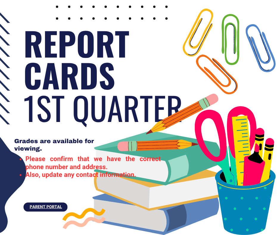 1st Quarter Report cards are available for viewing.