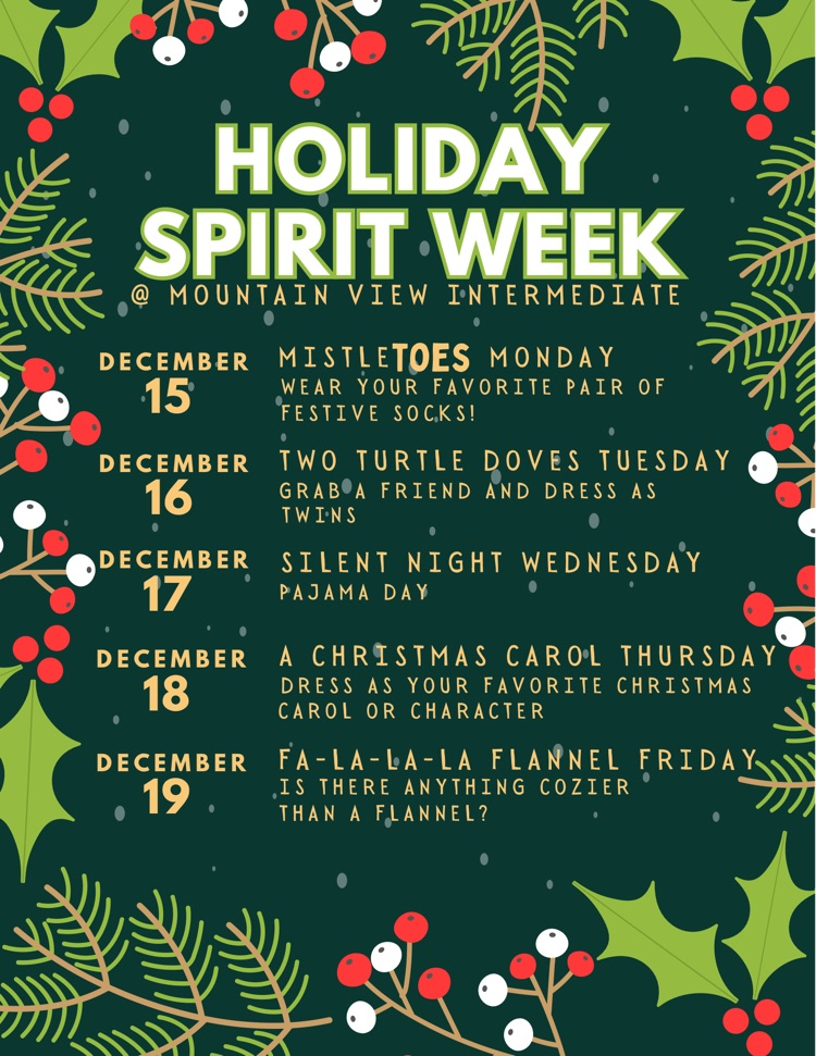 Holiday Spirit Week Flyer