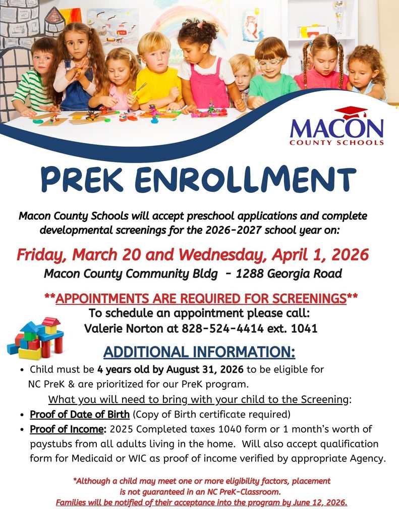 MCS PreK Enrollment Flier 