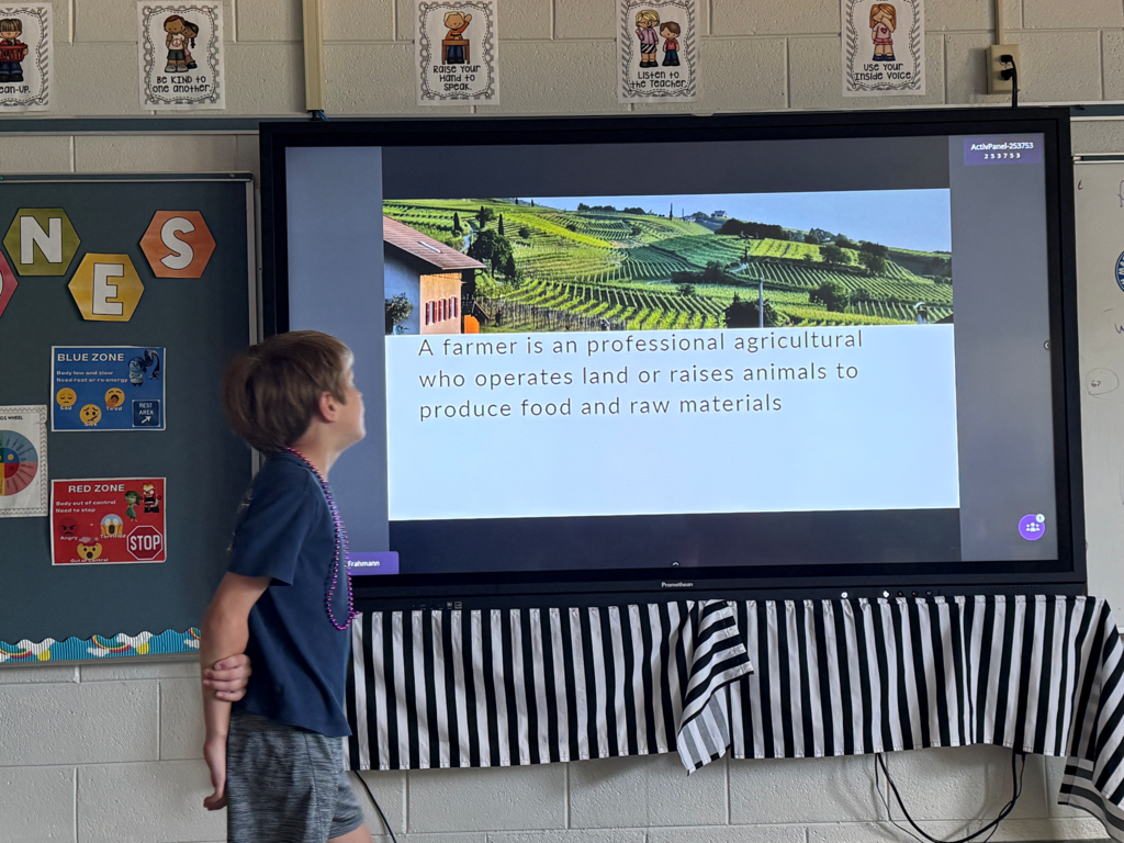 Student sharing about being a farmer.