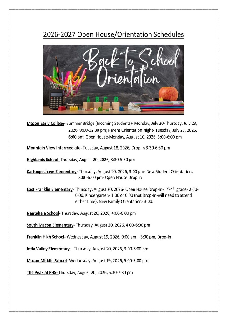 2026-2027 Open House Orientations