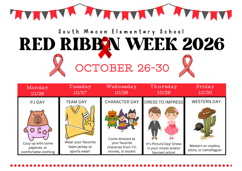 Another Red Ribbon Week poster showing each day's dress up. 