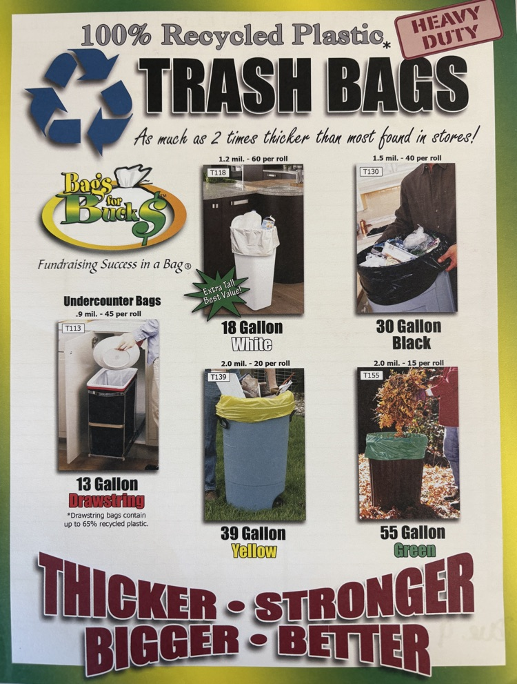 trash bag fundraiser