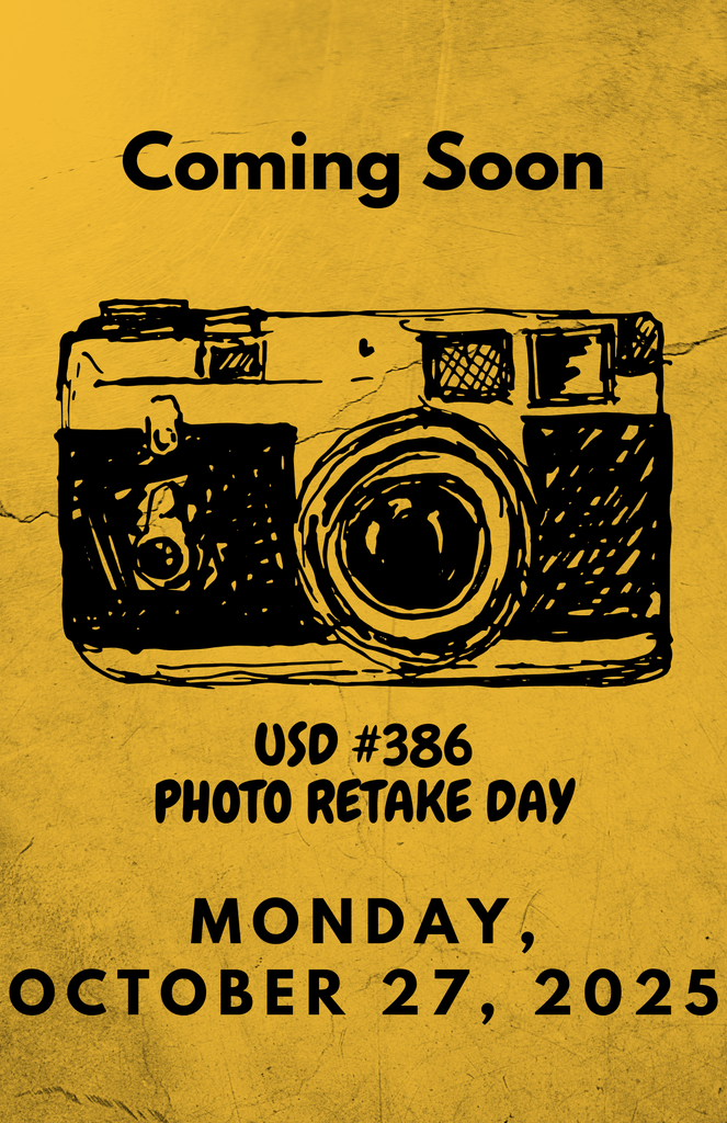Kramer Photography will be in the district on Monday, October 27 for individual photo retakes.  Please make sure that students are aware if a retake is necessary.  Elementary parents/guardians should call or email the elementary school if their student is in need of a photo retake.