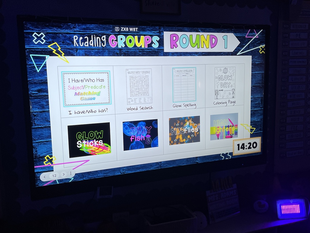 Glow Day Learning Activities