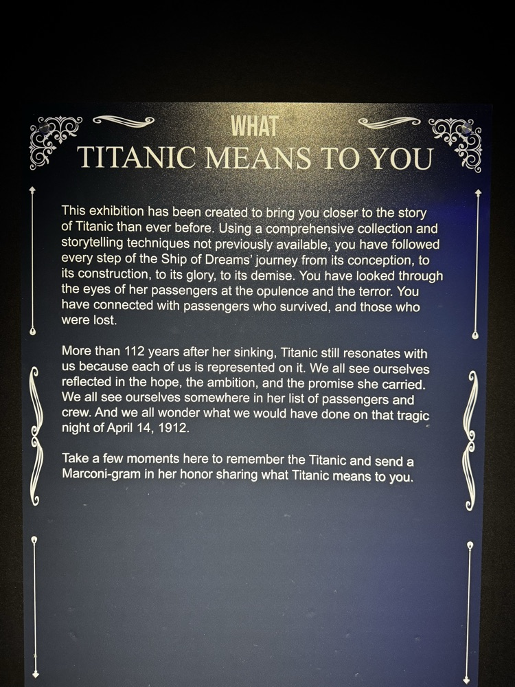 Titanic exhibit
