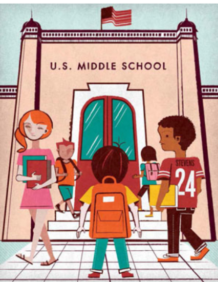 Middle School Students attending school