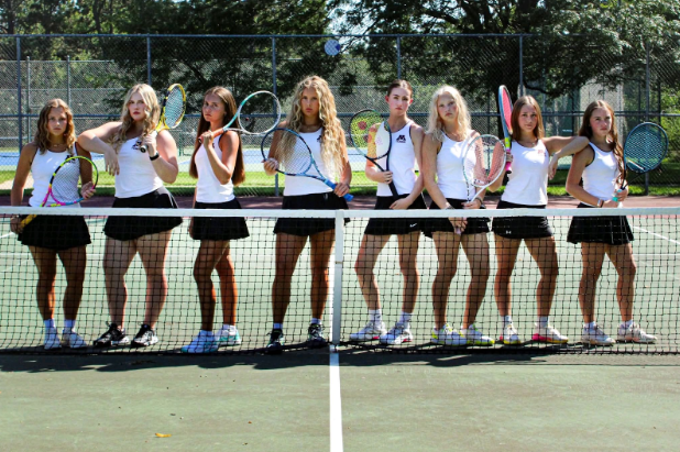(Left) Delilah Maxwell, Audrey Allen, Miranda Gonyo, Sienna Maxwell, Hanna Doelger, Lydia Breddin, Abigail Ingham, Shelby Poncelet(right).