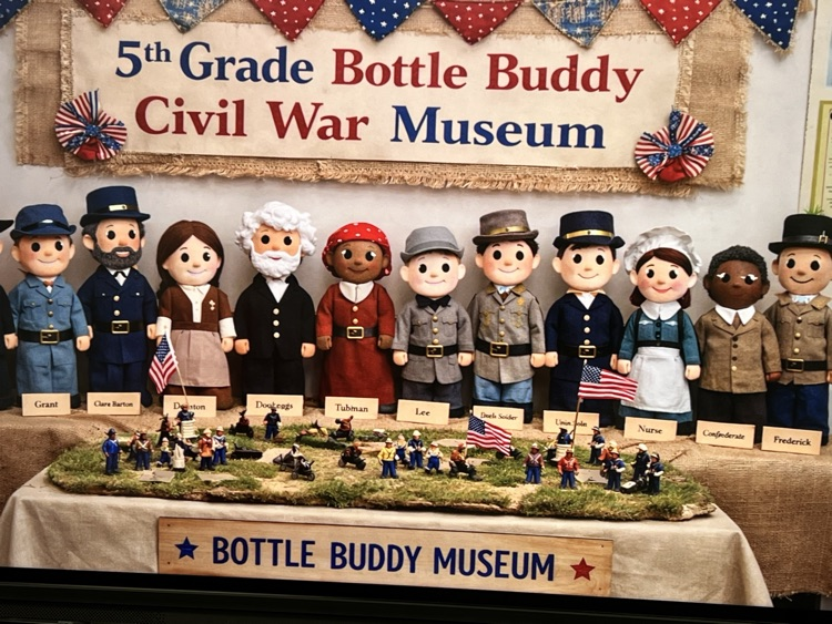 5th Grade present at the Bottle Buddy Civil War Museum