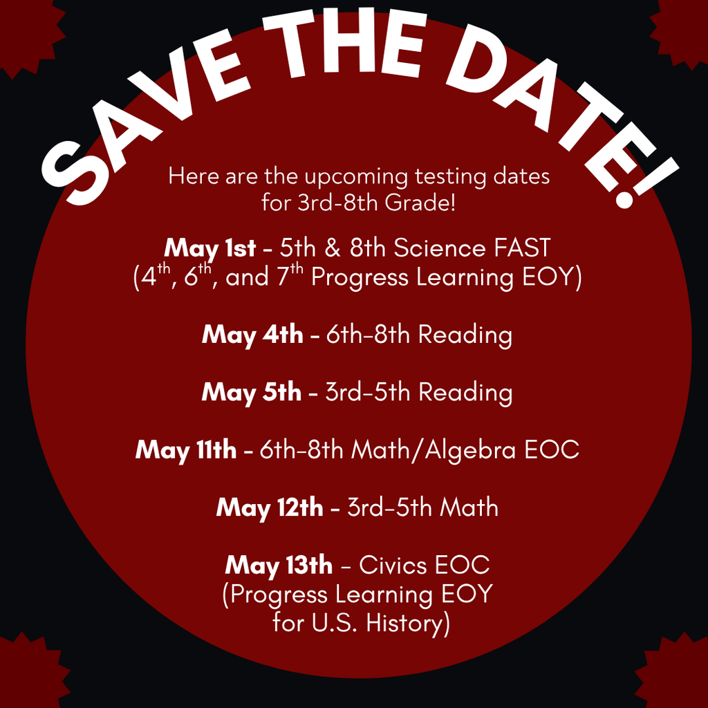 upcoming testing dates