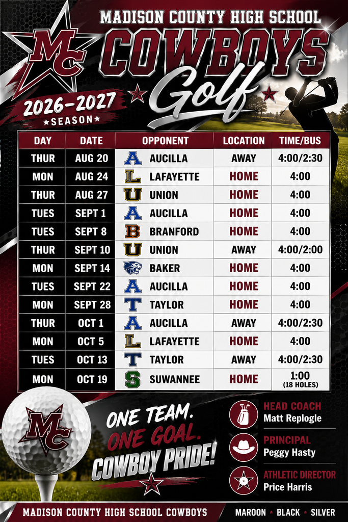 Golf Schedule
