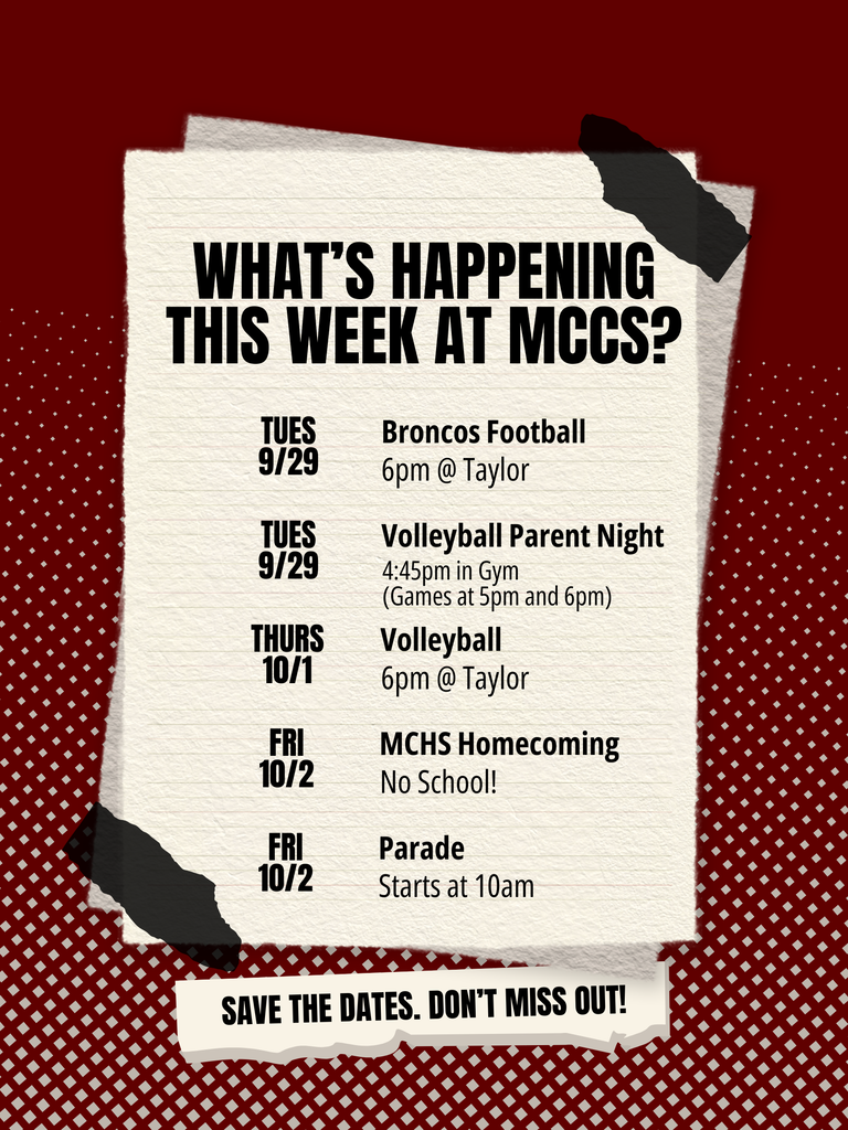 mccs events this week
