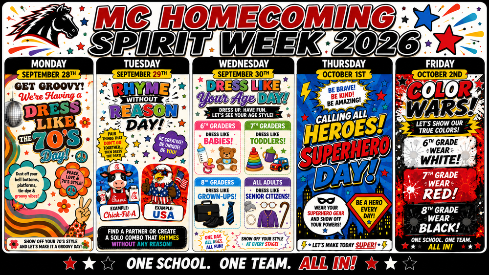 HoCo Spirit Week poster
