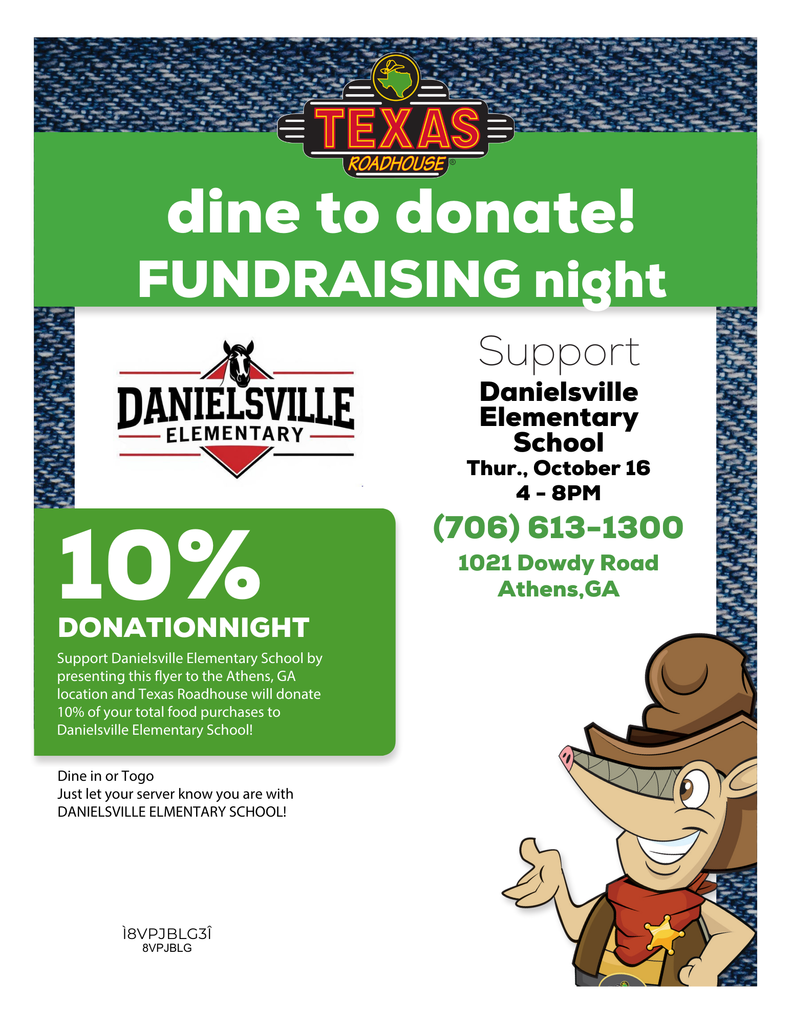 Dine to Donate at Texas Roadhouse on October 16th!