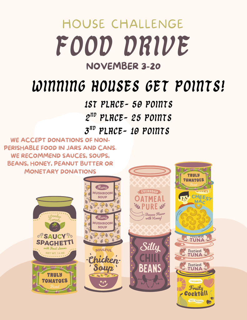 Canned Food Drive - November 3 - November 20