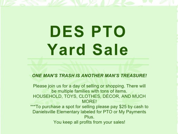 PTO Yard Sale