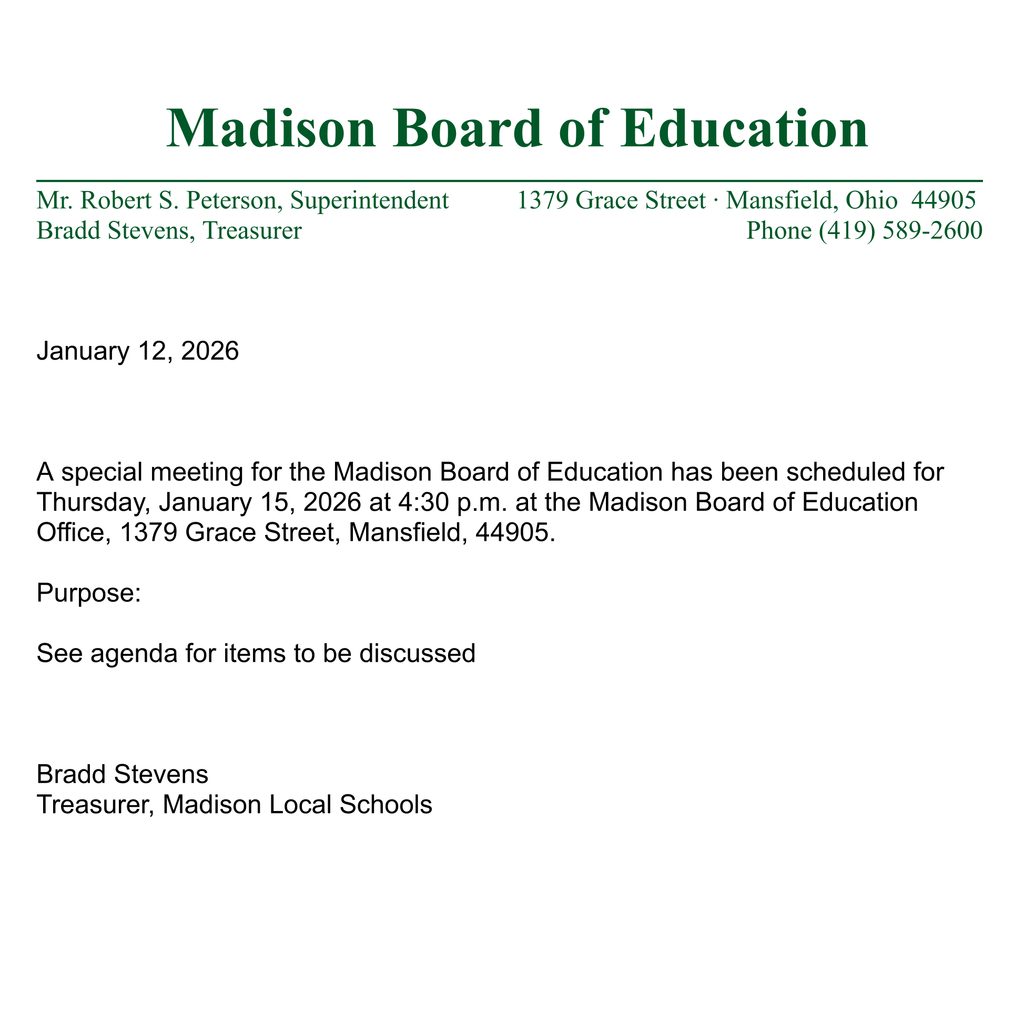 Special Meeting Notice