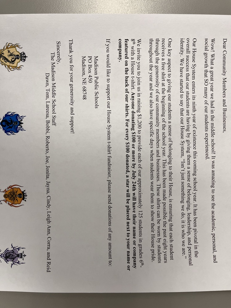 MS House letter