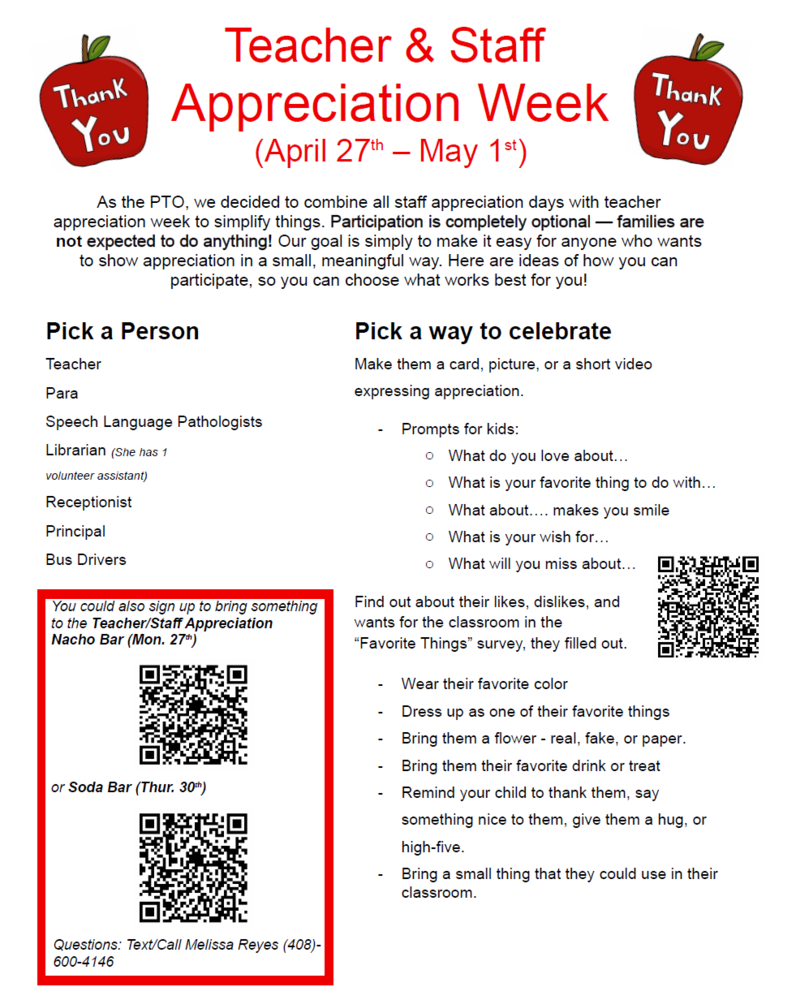 Teacher/Para Appreciation Week