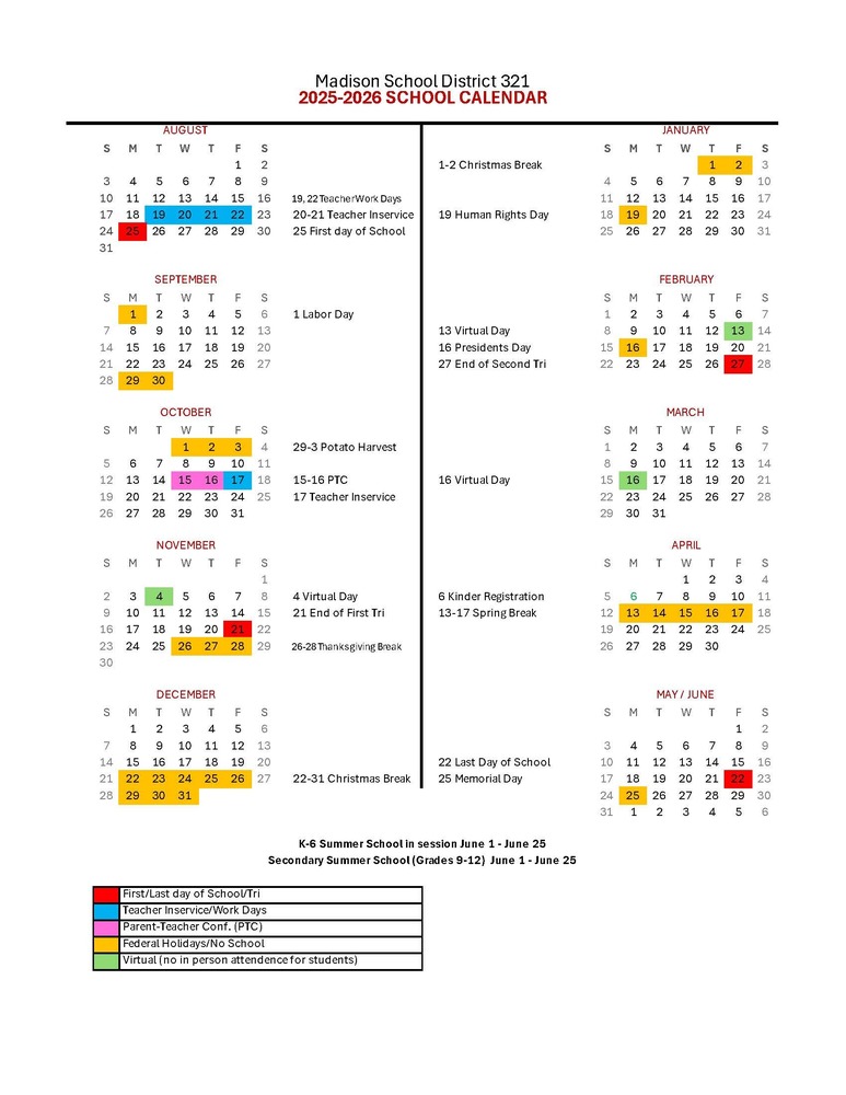 25-26 District Calendar