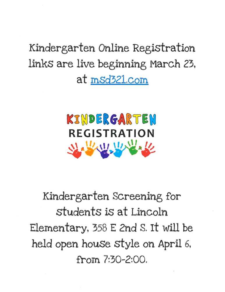Kindergarten Screening and Registration 2026