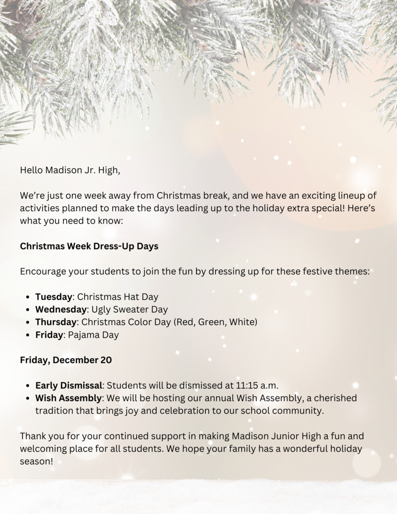Christmas Week at MJH