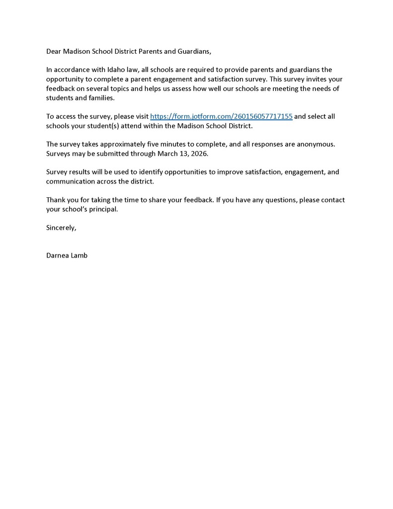 parent survey letter and qr code 