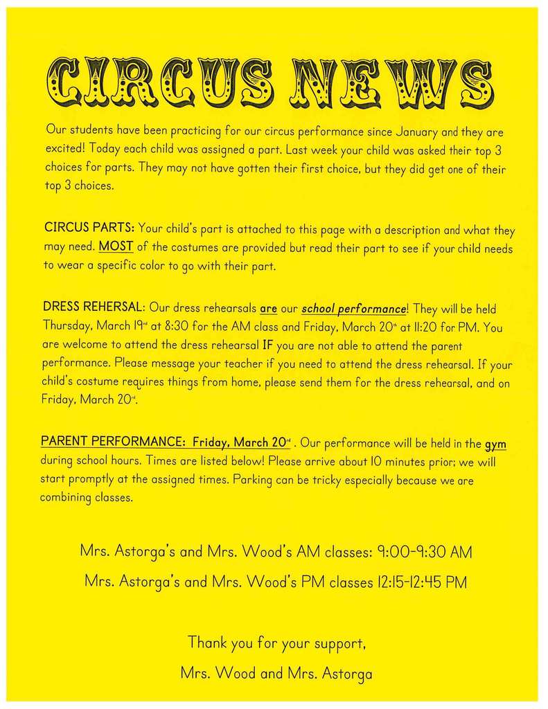Kindergarten Circus 2026