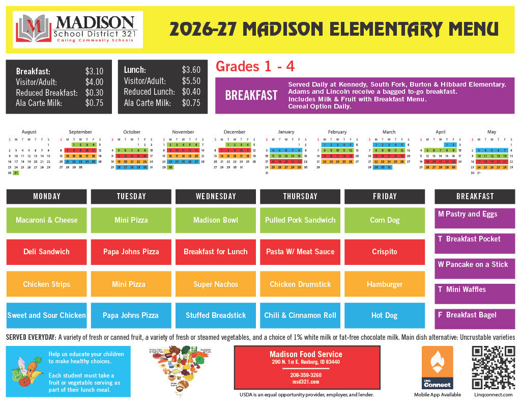 2026/2027 Lunch Menu