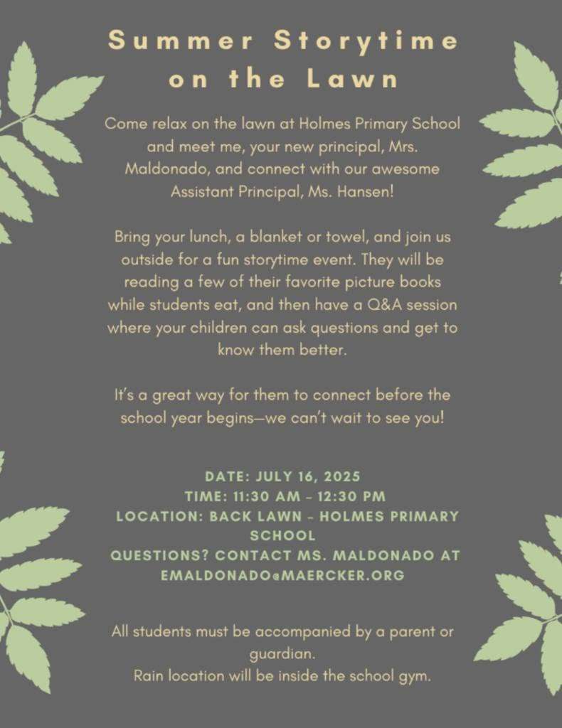 Summer storytime on the lawn
