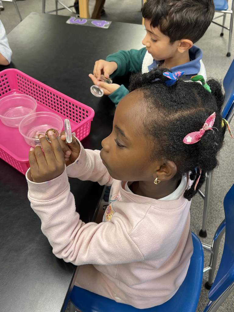 Students using science tools