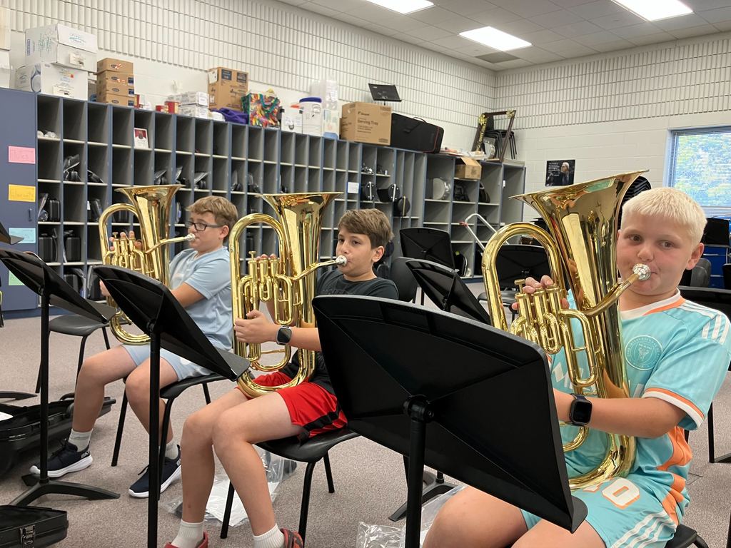 Students practice their wind instruments