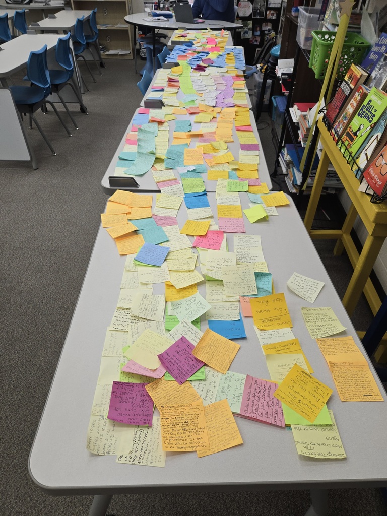 Post it notes on tables