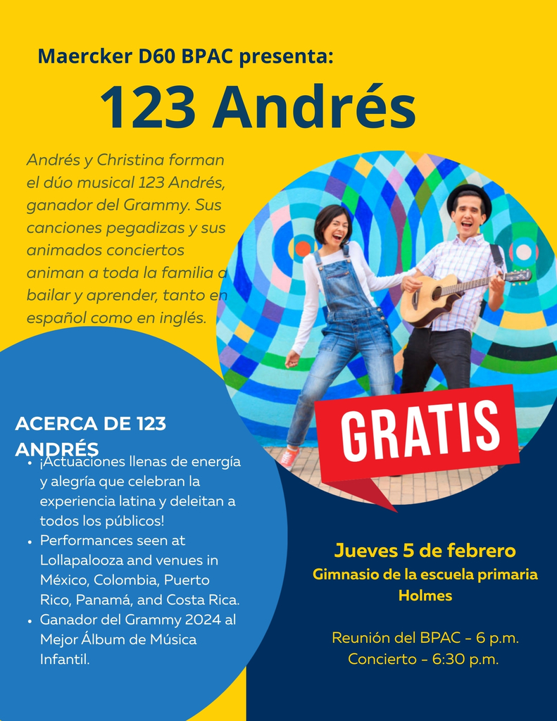 123 Andres flyer en español