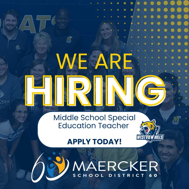 We are hiring middle school special education teacher. Apply today!