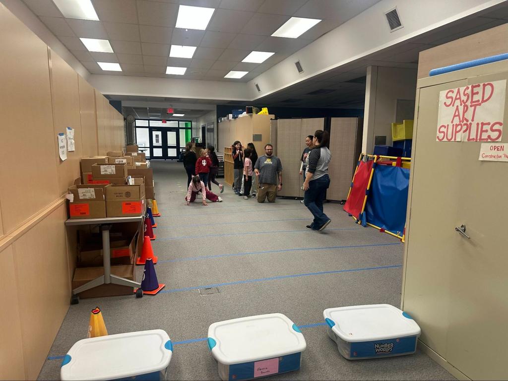 Students gather in a classroom for a fun activity