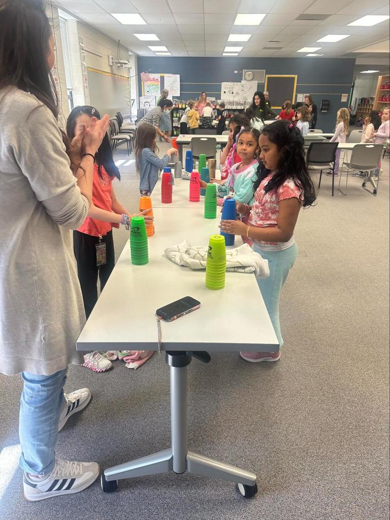 Students gather in a classroom for a fun activity