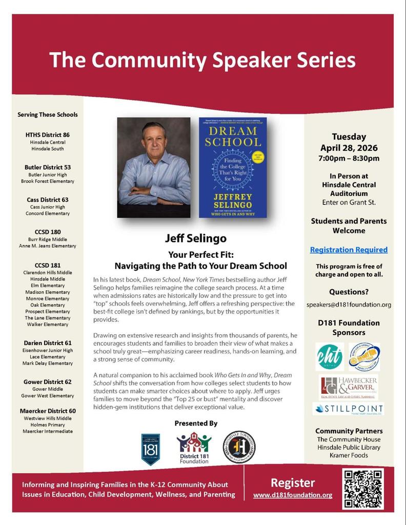 Community speaker series: Jeff Selingo. Your Perfect Fit: Navigating the Path to Your Dream School