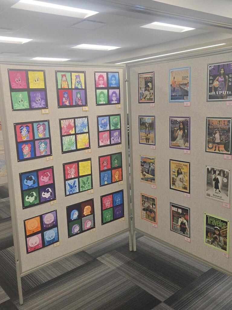 Students art is displayed at the art show
