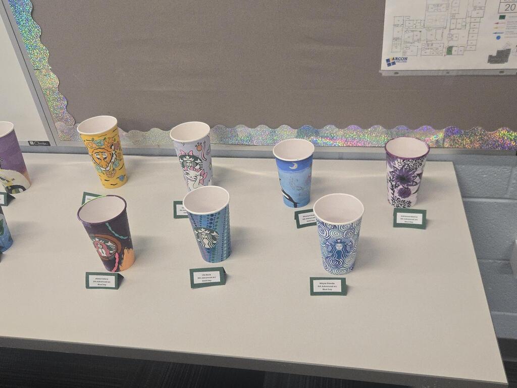 Students art is displayed at the art show