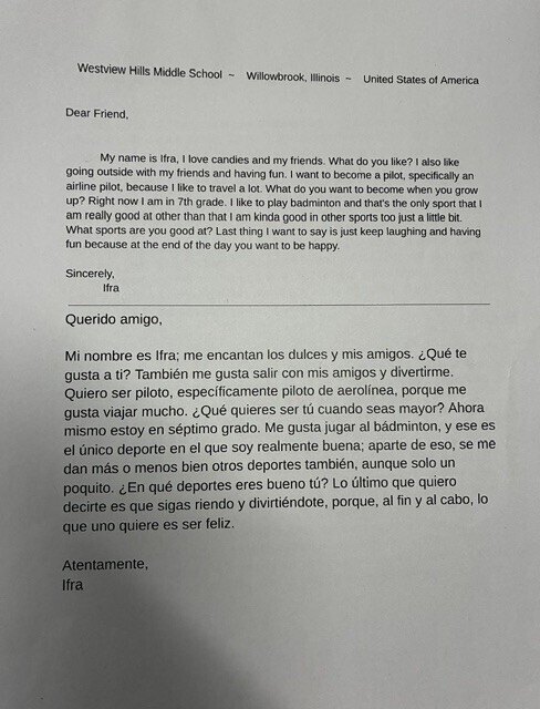 letter to students in cuba