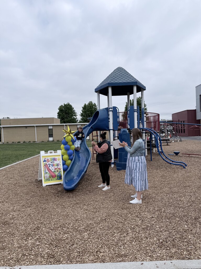A kindergartener "slides into first grade"