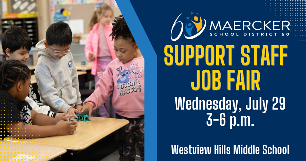 Support Staff Job Fair. Wednesday, July 29 3-6 p.m.