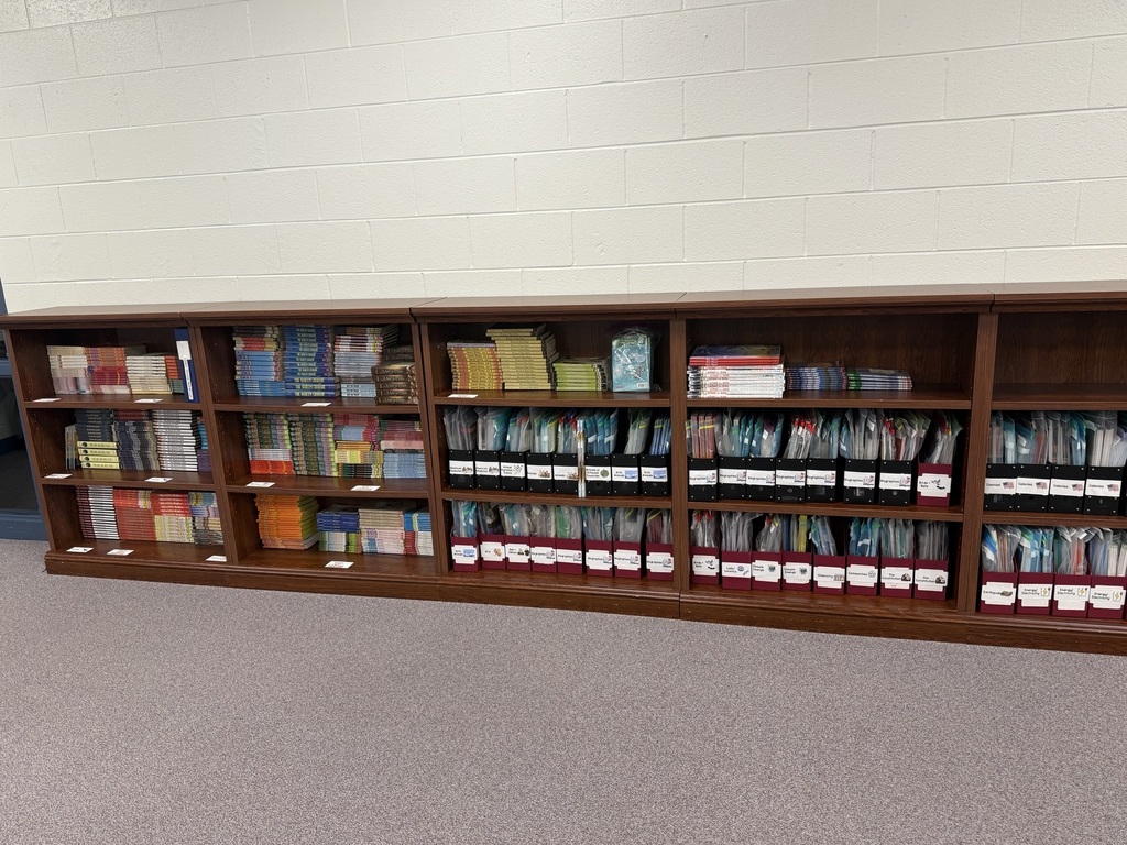 A shelf of organized books
