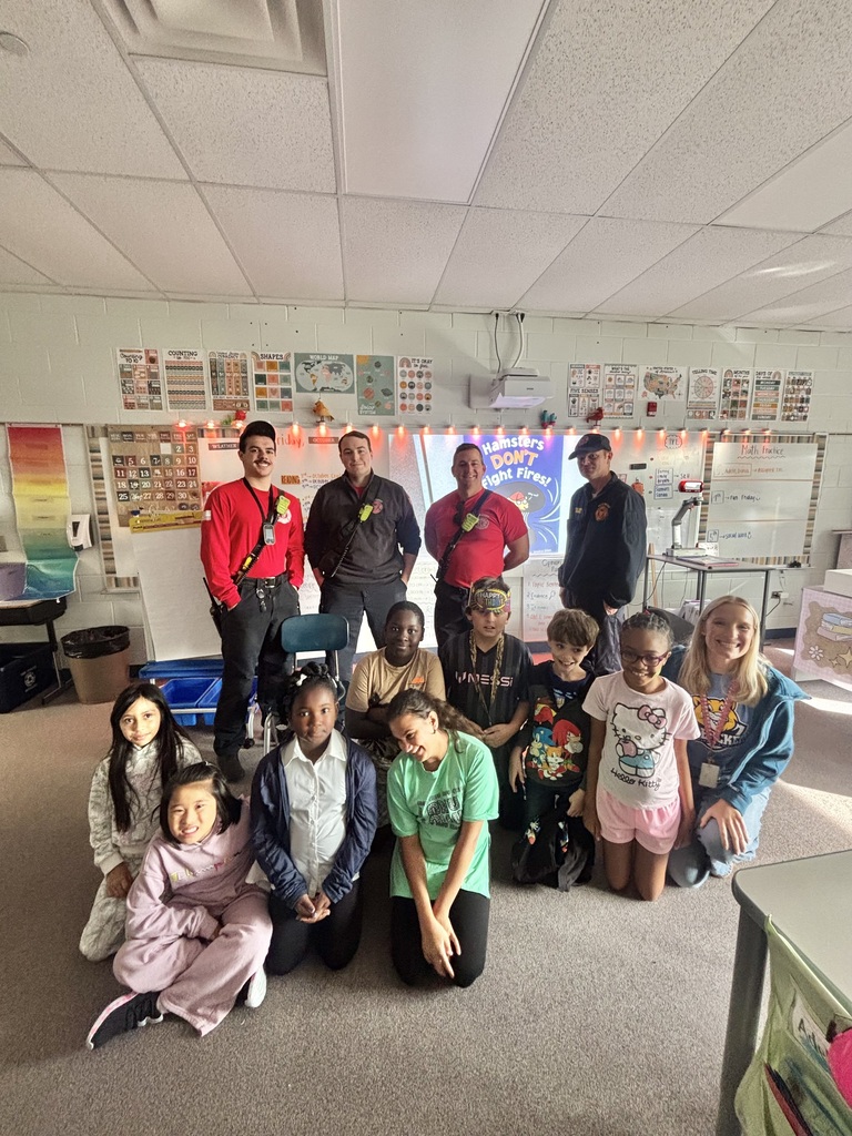 Firefighters and students