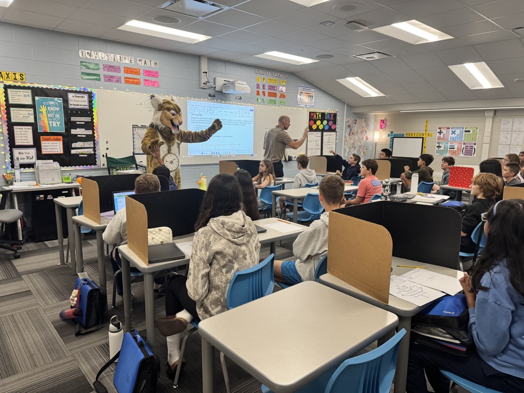 wildcat mascot in classroom