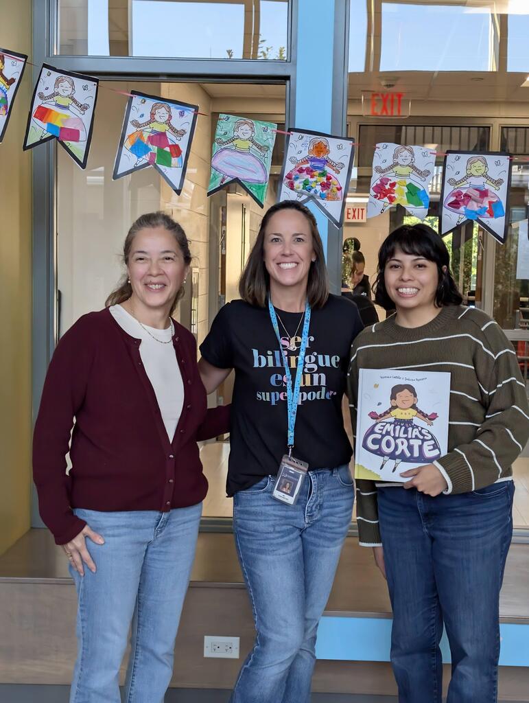 teacher with author